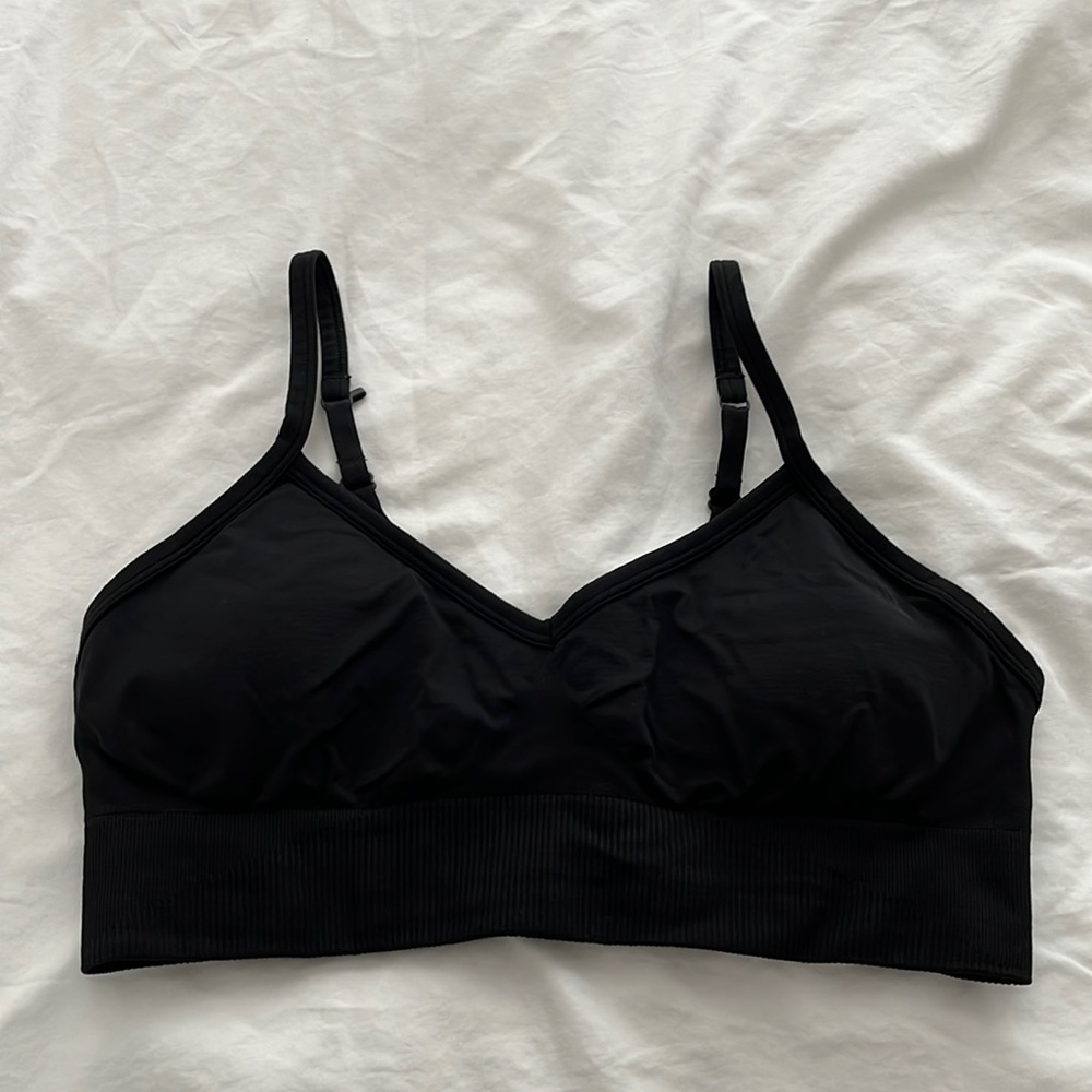 Lululemon Convertible Cami bra can be worn as a spaghetti strap, or crisscross.